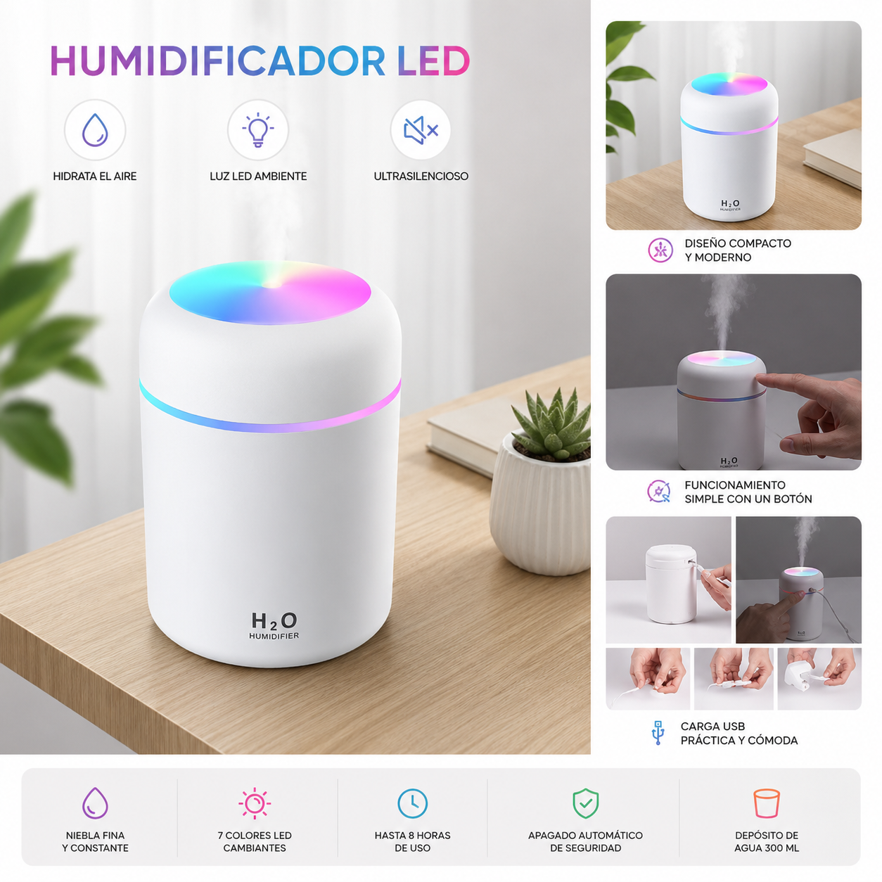 Humidificador LED