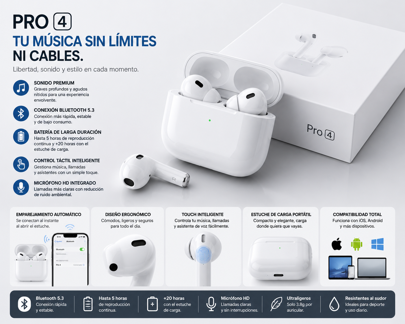 Auriculares inalámbricos Pro 4
