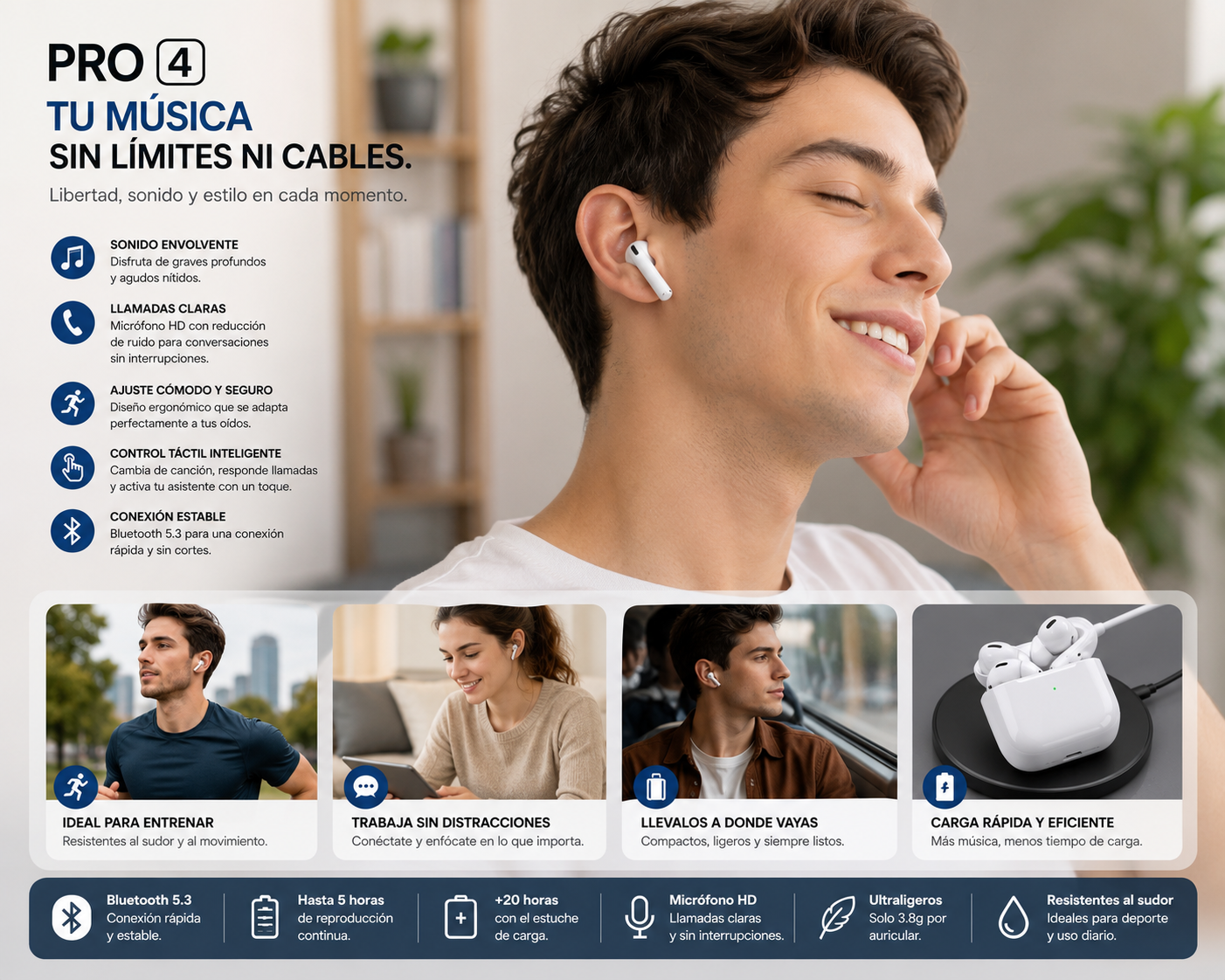Auriculares inalámbricos Pro 4
