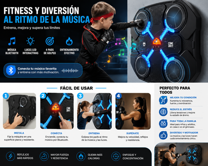 Maquina boxeo con música (4pads)