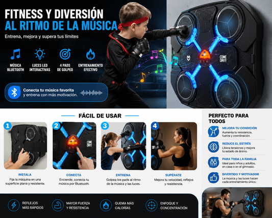 Maquina boxeo con música (4pads)