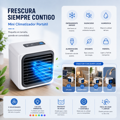 Mini Climatizador Portátil
